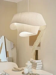 Winfordo Fabric LED Pendant Light Home Decor Lamp Nordic Designer Hanging Lighting Suspension Decoration Chandelier Fixture