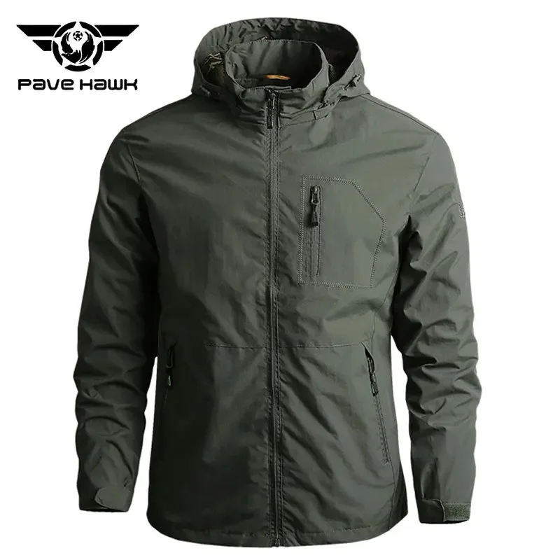 Men's Hiking jacket Outdoor Waterproof Breathable Overcoat Fishing Camping Windbreaker Tactical Jackets Hooded Thin Jacket