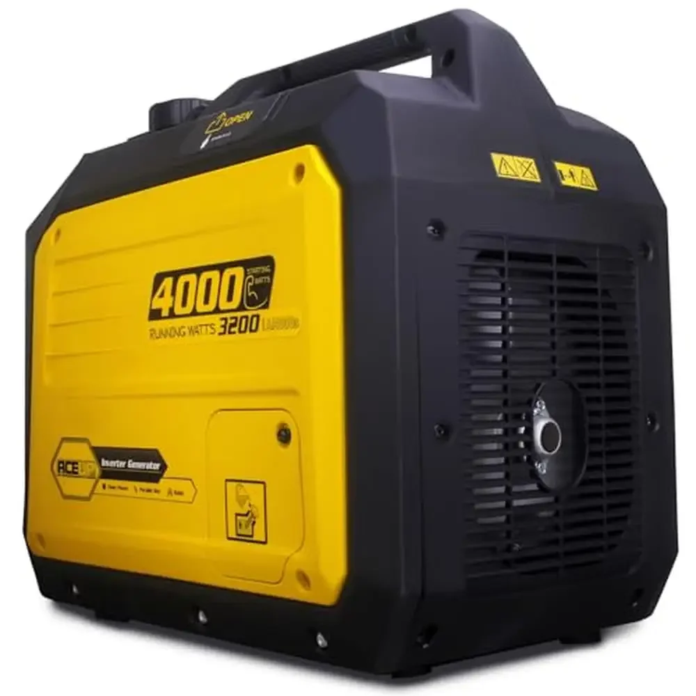 Portable Gas Powered Inverter Generator 4000W RV-Ready Quiet EPA Compliant Ohv Engine Intelligent Voltage Gauge Outlets Parallel