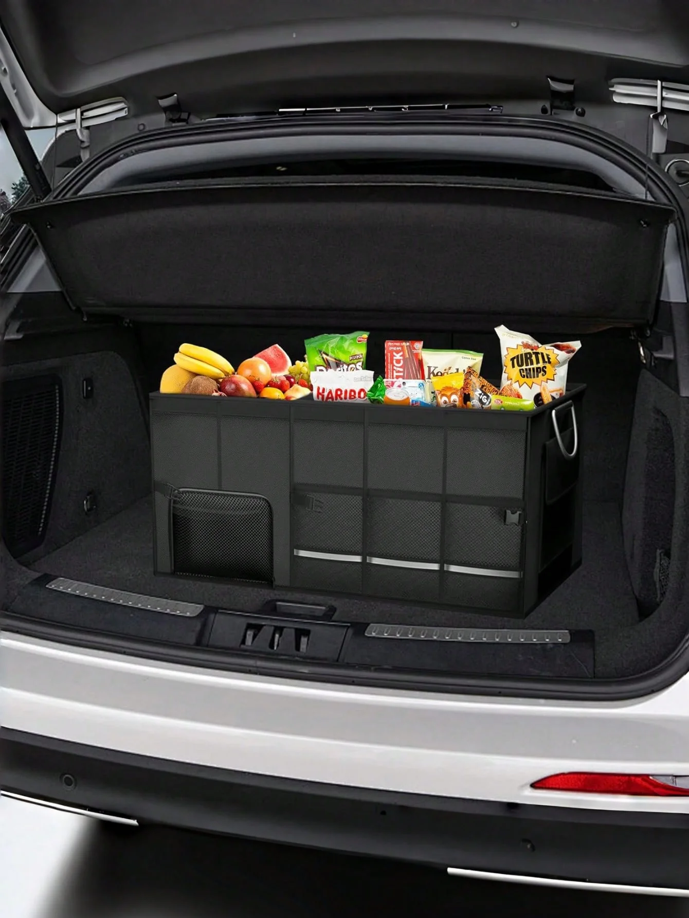 

72L Foldable Car Trunk Organizer – High-Capacity Oxford Fabric Storage Box with Adjustable Dividers & Shoe Compartment, Easy to