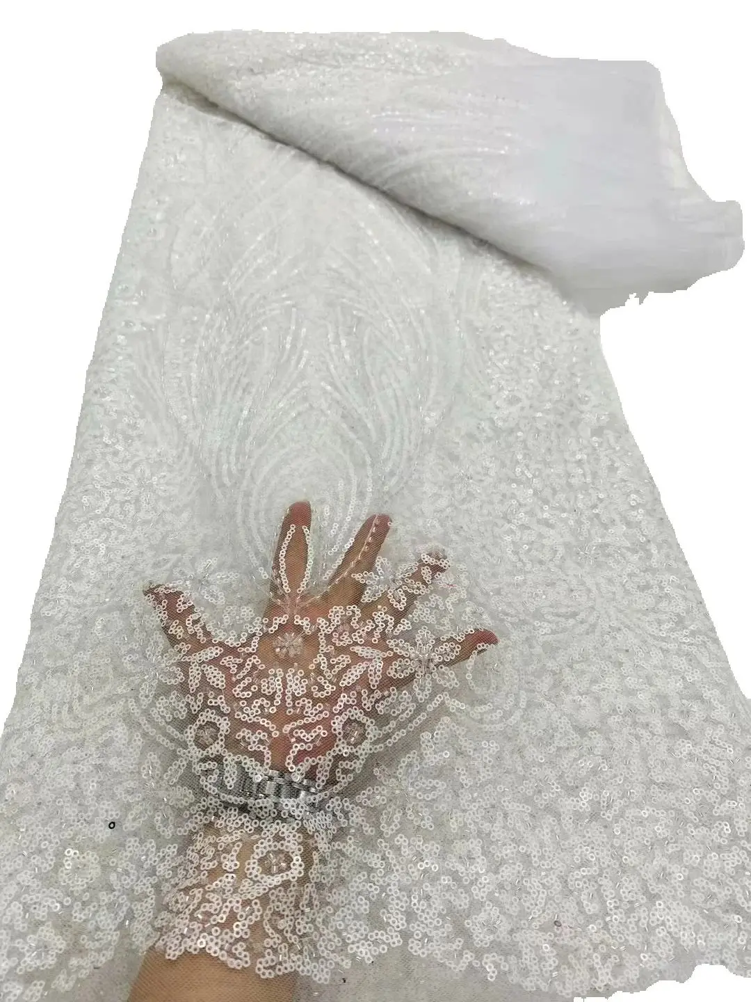 قماش دانتيل مصمم تول أفريقي 2025، قماش، للخياطة، ترتر، فساتين زفاف، تطريز، جودة عالية، شبكة، قماش، 5 ياردات #1