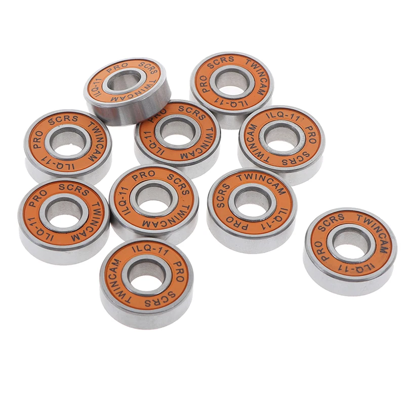 10Pcs Stainless Steel Skateboard Wheel Bearings Performance Drifting Roller Skate Scooter ILQ-11 Longboard Axletree Sports Parts