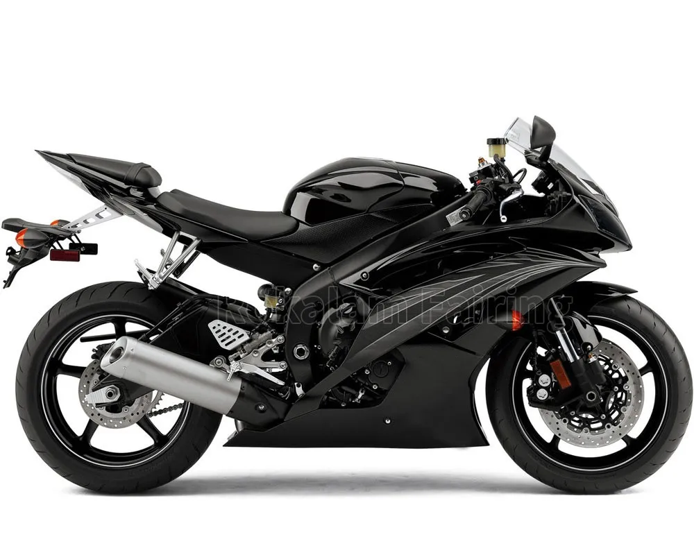 Customized YZF600 R6 08 09 10 11 12 14 15 16 Set For Yamaha YZF 600 R6 2008-2016 Full Black Fairings (Injection Molding)