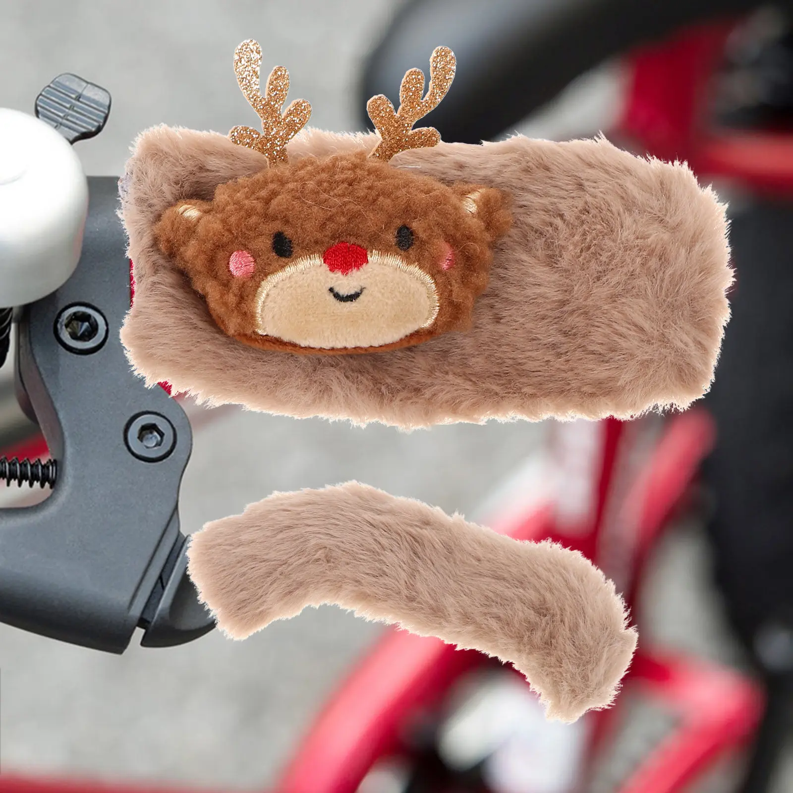 

1Pair Cute Cartoon Style Handlebar Covers Soft Warm Winter Hand Grips for Electric Scooter Motorcycle Bike Anti-Slip Comfortable
