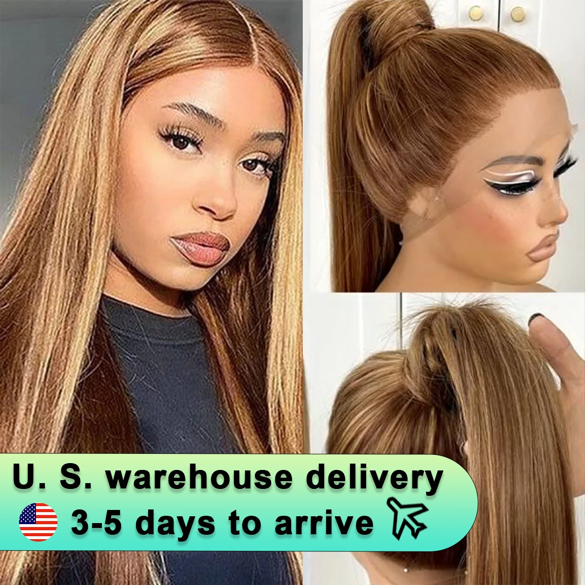 

4/27 Highlight Straight 360 Full Lace Wig Brazilian Human Hair 13x4 Honey Blonde Colored Wigs 4/27 Ombre 13x6 Lace Frontal Wig
