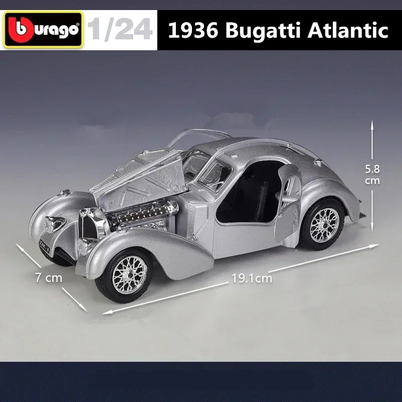 Bburago 1:24 1936 Bugatti 57SC Atlantic Alloy Classic Car Model Diecasts Metal Toy Vehicles Car Model Simulation Collection Gift