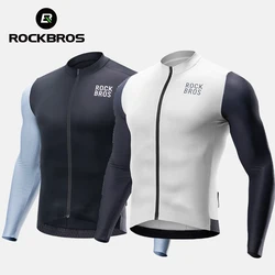 ROCKBROS 컬러 차단 사이클링 저지 남자 여름 MTB 로드 통기성 편안한 사이클링 Maillot 3D 컷 레이싱 자전거 셔츠