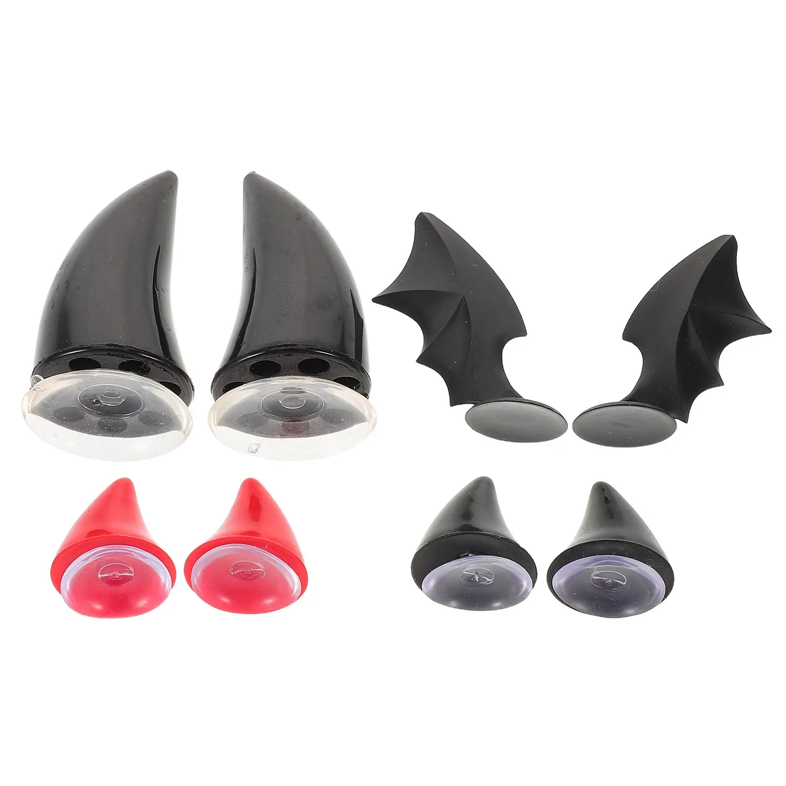 

4Pair Motorcycle Decoration Accessories Devil Horns Cat Ears Bat Wings Suction Cup Ear Decor for Scooter Bike