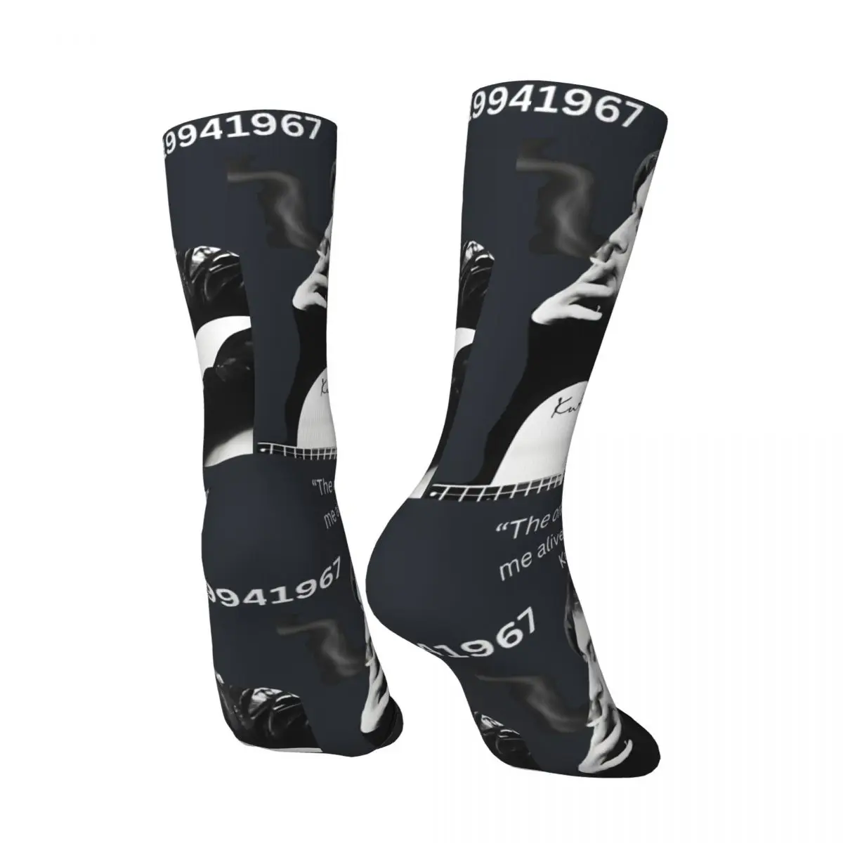 Vintage Band Men's compression Socks Unisex Kurt-Cobain Street Style Seamless Printed Novelty Crew Sock