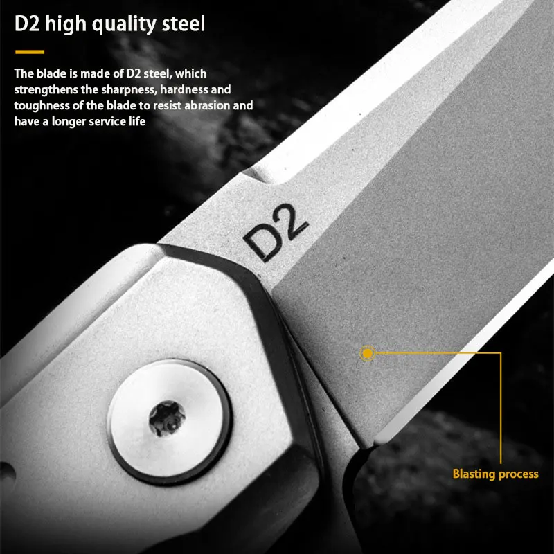 High Quality Outdoor Mini Pocket Knife Folding Knife D2 Steel Blade 440C Handles Safety Tactical Knives Fishing EDC Multitool