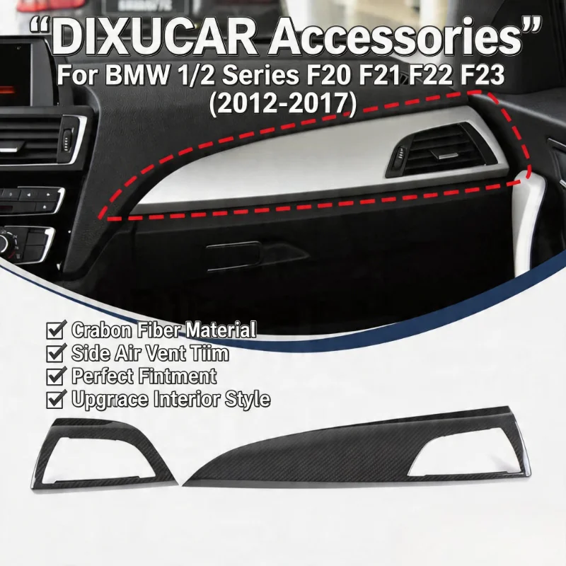 For BMW 1 2 Series F20 F21 F22 F23 2012-2017 Real carbon fiber Car Dashboard Side Air Conditioner Outlet Panel Cover Accessories