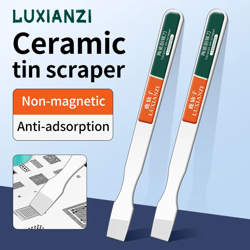 LUXIANZI Ceramics Solder Paste Scraper Non magnetic For BGA Motherboard Chip Repair Stirring Smear Tin Planting Tin Scraper