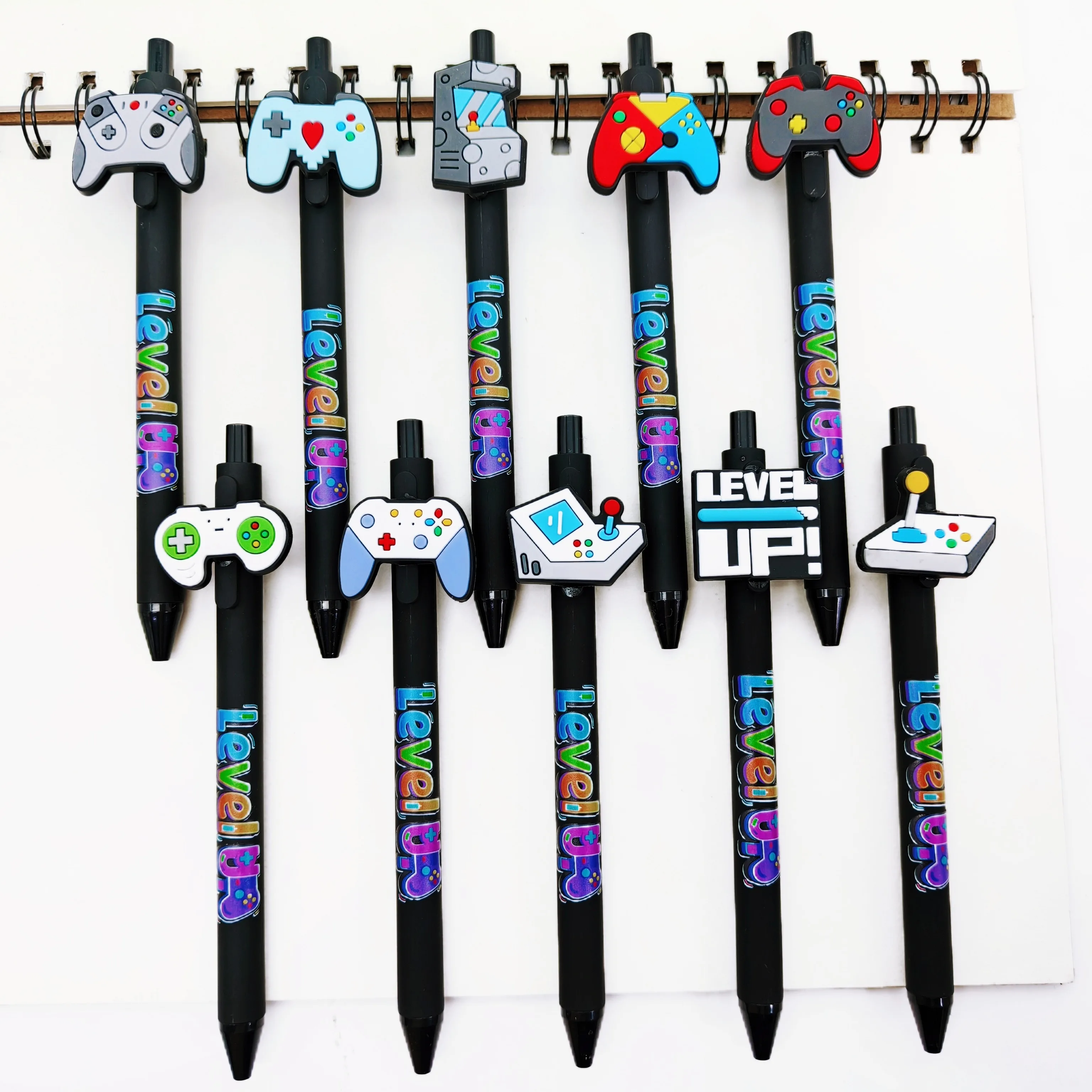 10 قطع/15 قطعة قلم حبر جاف لنمذجة لوحة الألعاب، قلم حبر جاف بتصميم إبداعي أسود، قلم كتابة للطلاب
