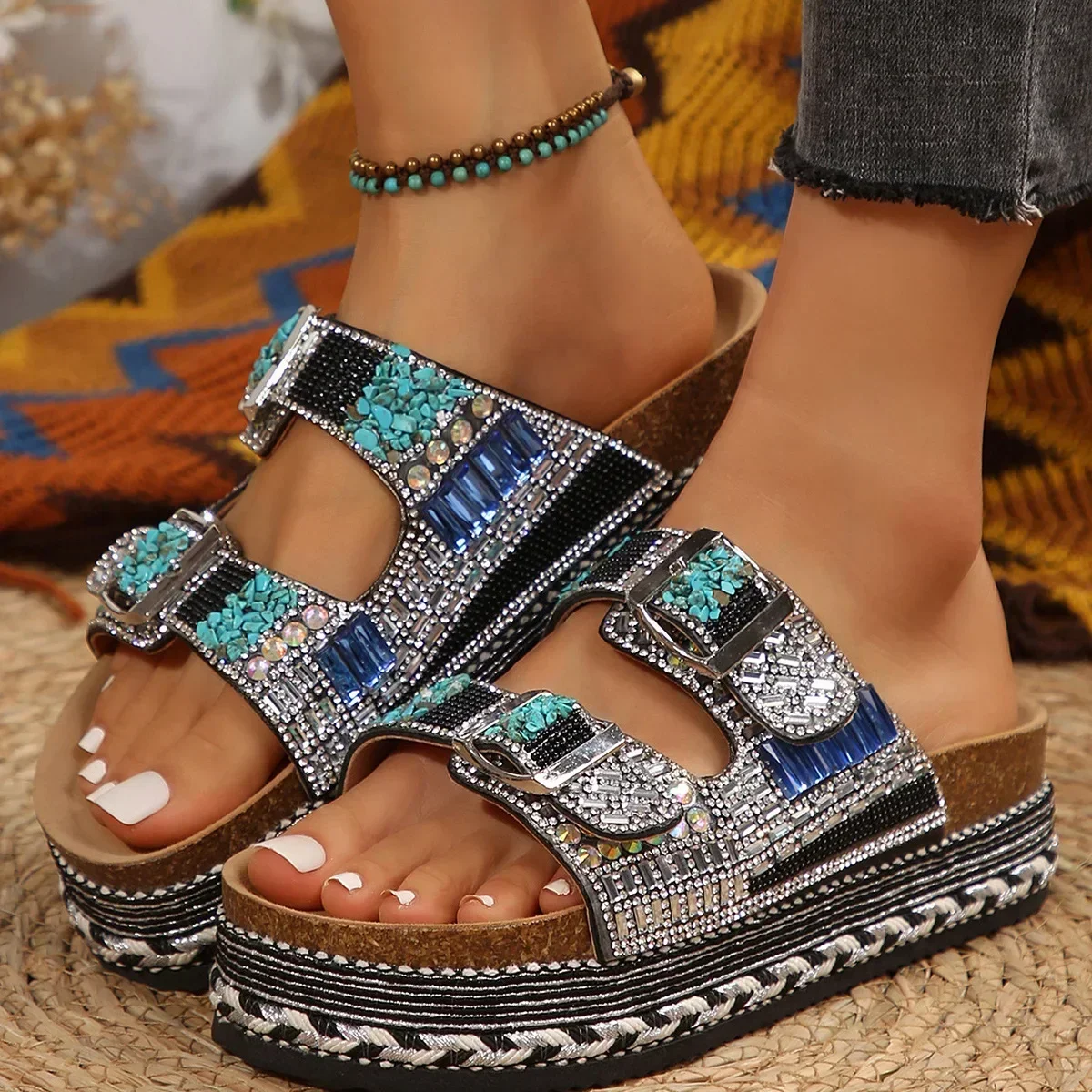 New Shoes Home Platform Fashionable Summer Sneakers & Glittering Sequin Platform Shoes – Ideal for Outdoor Beach and Casual Wear