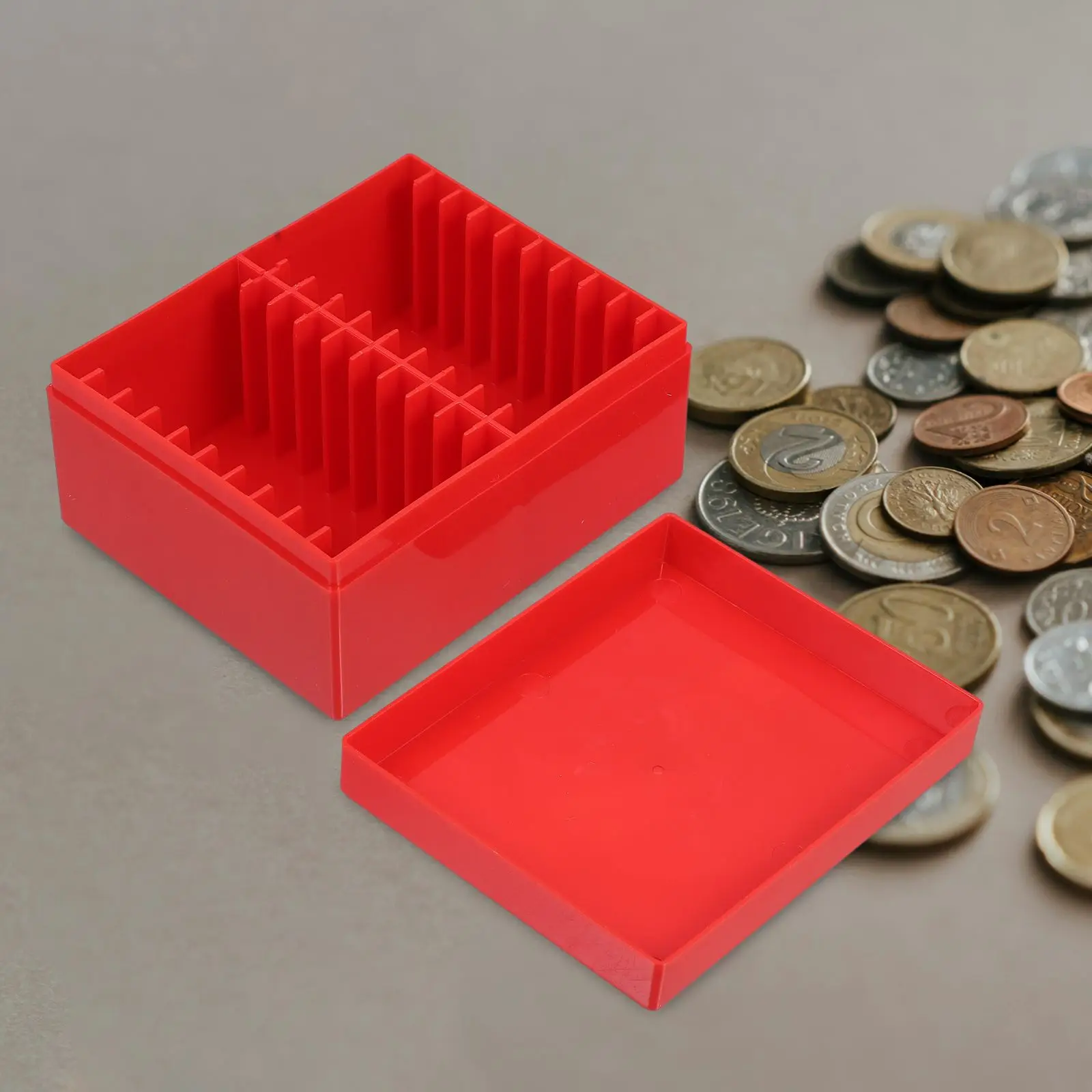 Coin Box Storage PC Material Compact Lightweight Multifunctional Holder Organizer Travel Friendly Coin Display Box