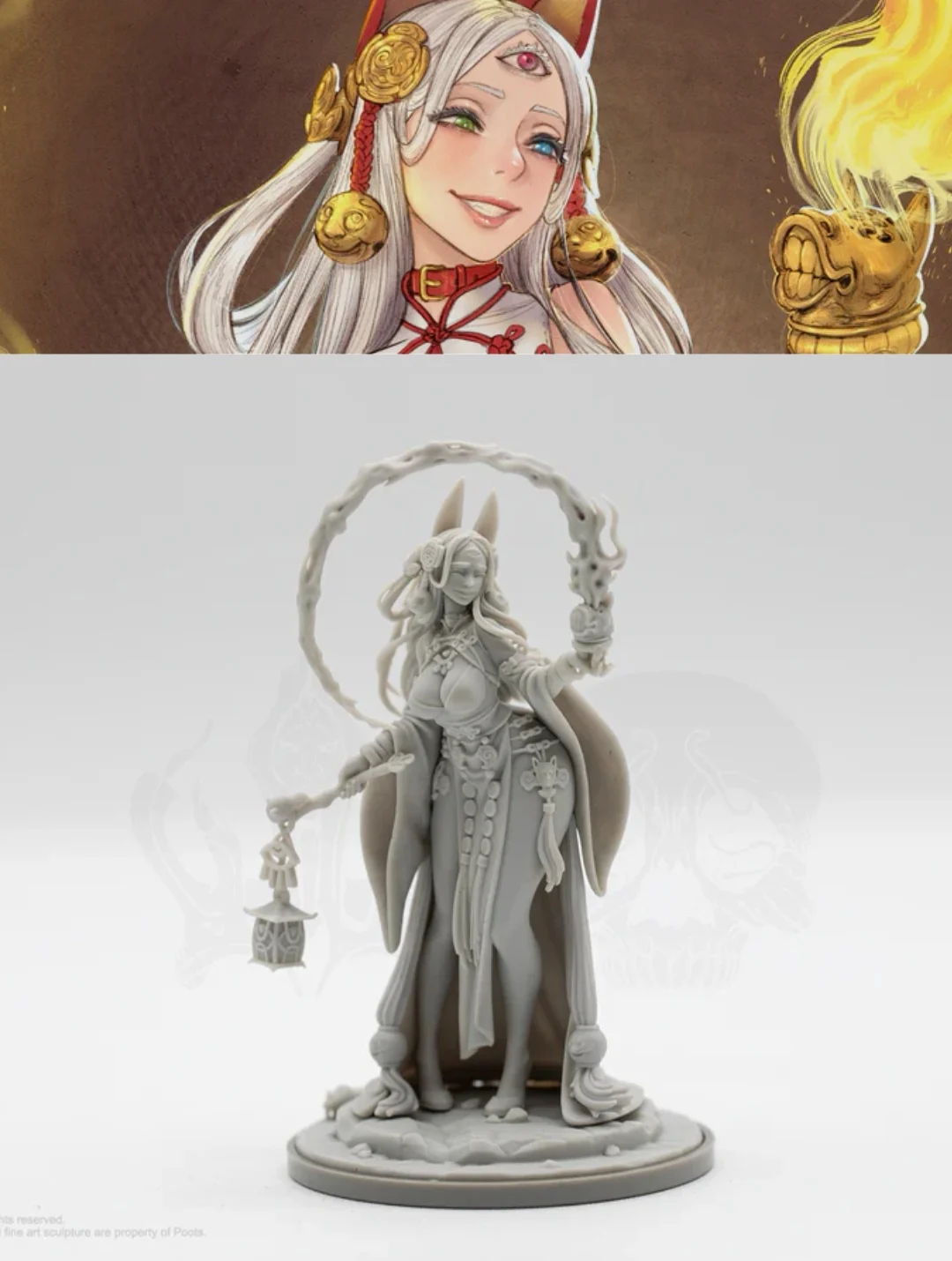 Model Kit Resin Kit Wargame 28566 Dead Kingdom Lunar Red Witch - Seer 50mm