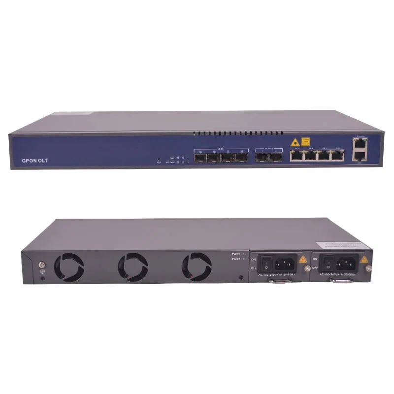 gepon olt ftth 19 inch 1U olt gepon 4 ports C++ SFP module 4 pon mini gpon olt