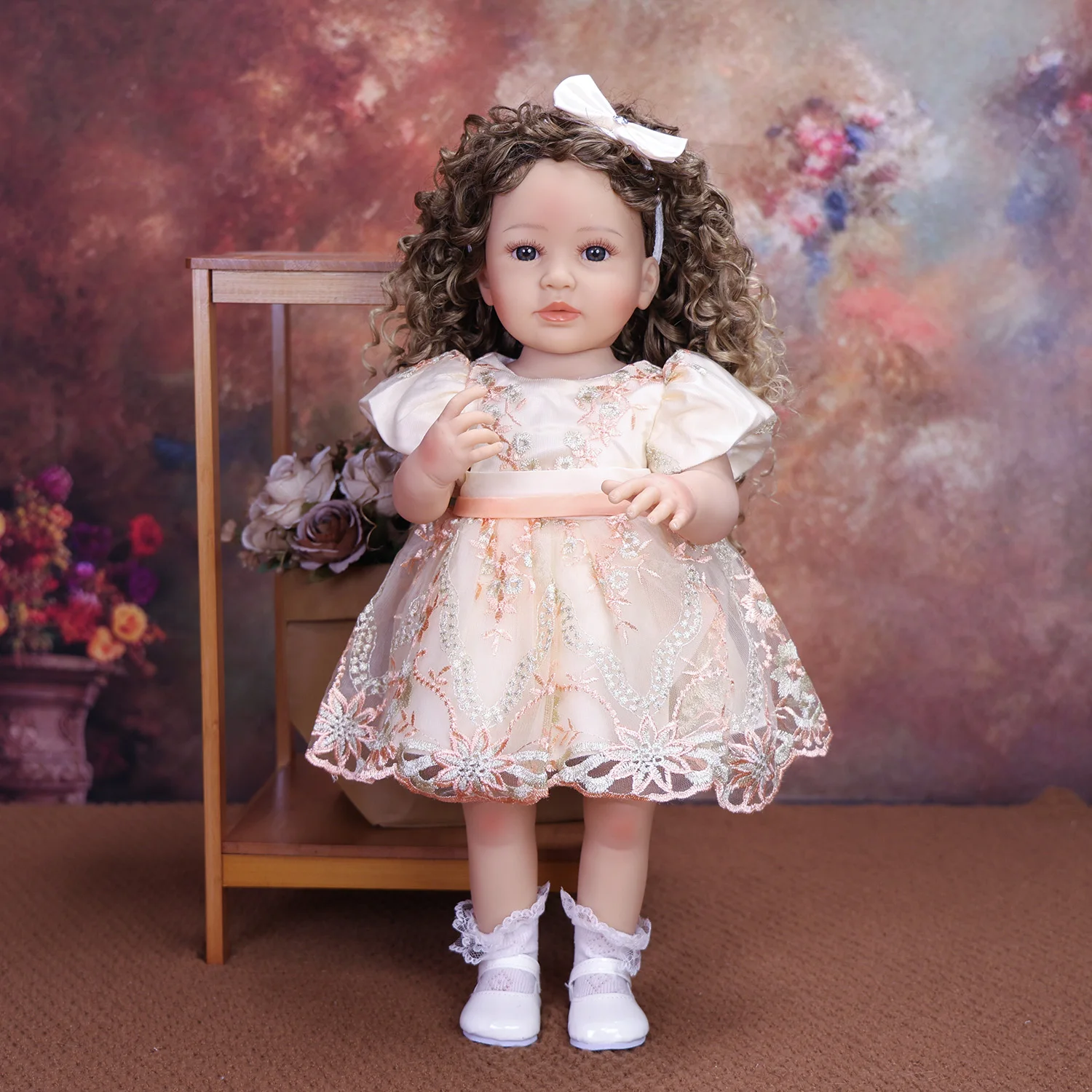 

55cm Bebe Reborn Doll Full Body Silicone Vinyl Girl Realistic Painting Skin Newborn Baby Dolls Toy Christmas and Birthday Gift