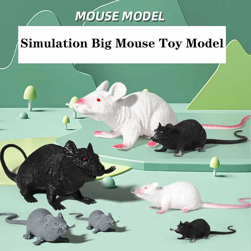 Novelty Funny Simulation Mouse Animal Toy Model Large Squeeze Sound Mouse Toys Halloween Decoration Ornaments Prank Scary Toys