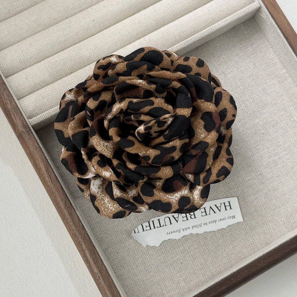 

New Vintage Leopard Print Big Flower Hair Claws for Women, Simple Hairpin Ponytail Hair Clamps Fashion Hair Accessories