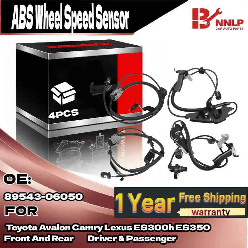 Sensor de velocidade da roda abs dianteira e traseira, 4 unidades, para toyota avalon 2013-2015 camry lexus 89542-06040 89542-06120 89542-33100 89542-33110
