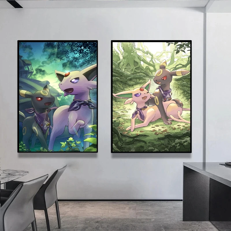 

Poster and Painting Pokemon Espeon Decor Gifts Cartoon Character Picture Comics Pictures Living Room Wall Stickers Kid Classic