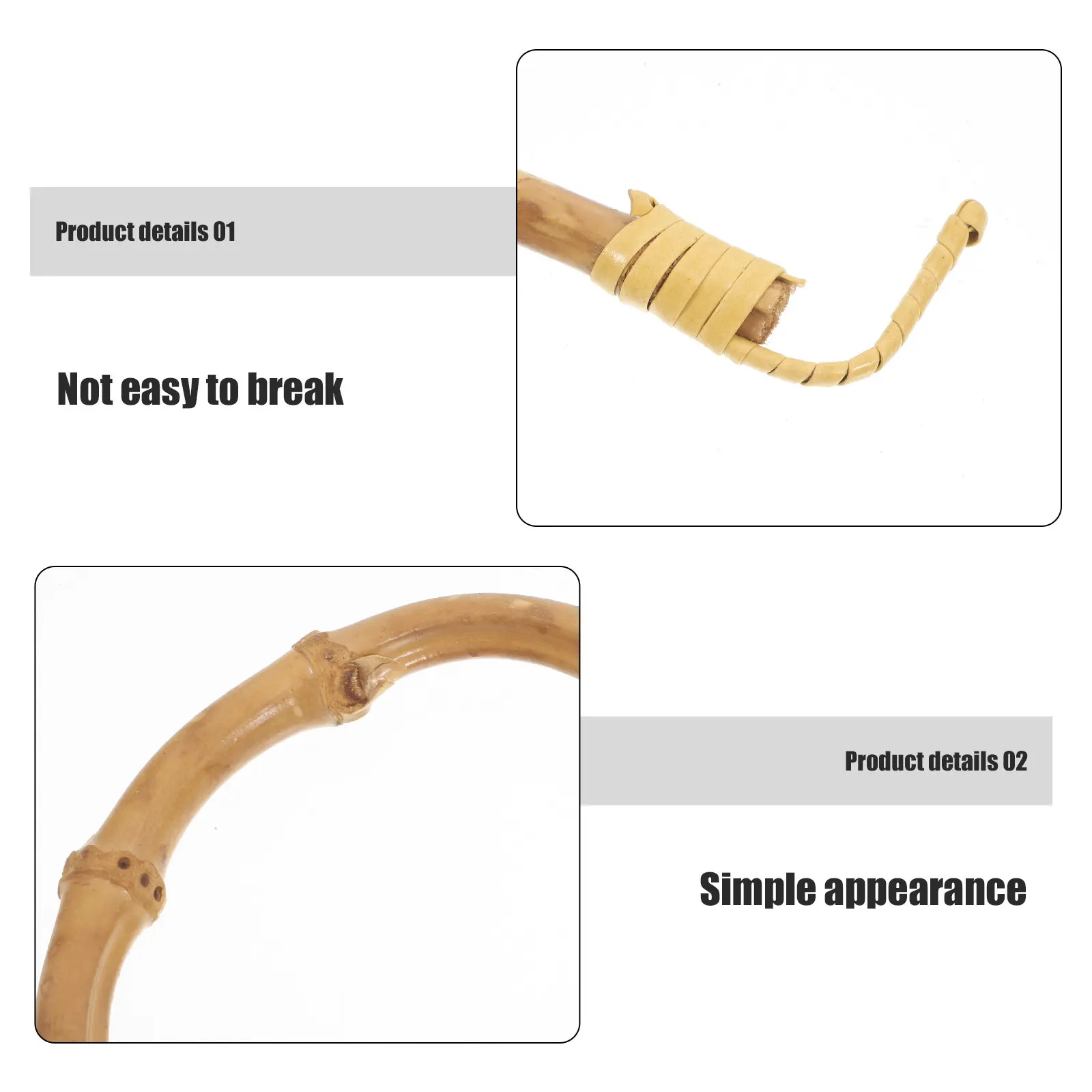 2Pcs Bamboo Teapot Handle Replacement Set for Ceramic Yixing Glass Teapots Ergonomic Rattan Kettle Handle Tea Maker Accessories