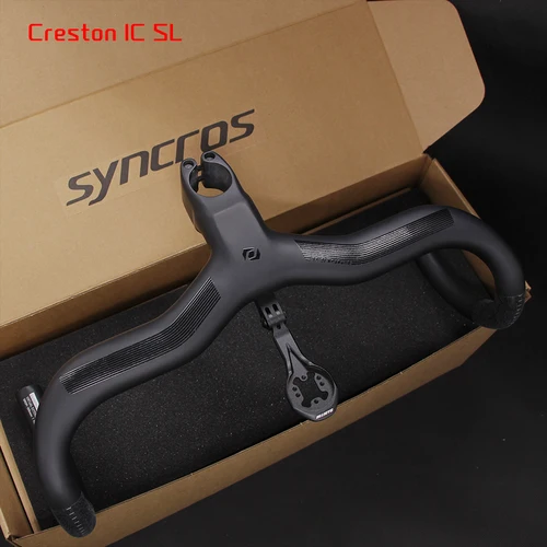 Imagen 2 del producto Manillar de carbono Syncros Creston IC SL, enrutamiento interno, manillar de bicicleta de carretera Di2, cabina integrada negra mate con soporte