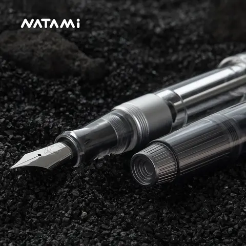 Natami Vacuum Filling Fountain Pen Fine /No.6 Nib Titanium & Acrylic  Writing Office Business ， Writing Office Business Gift Pen