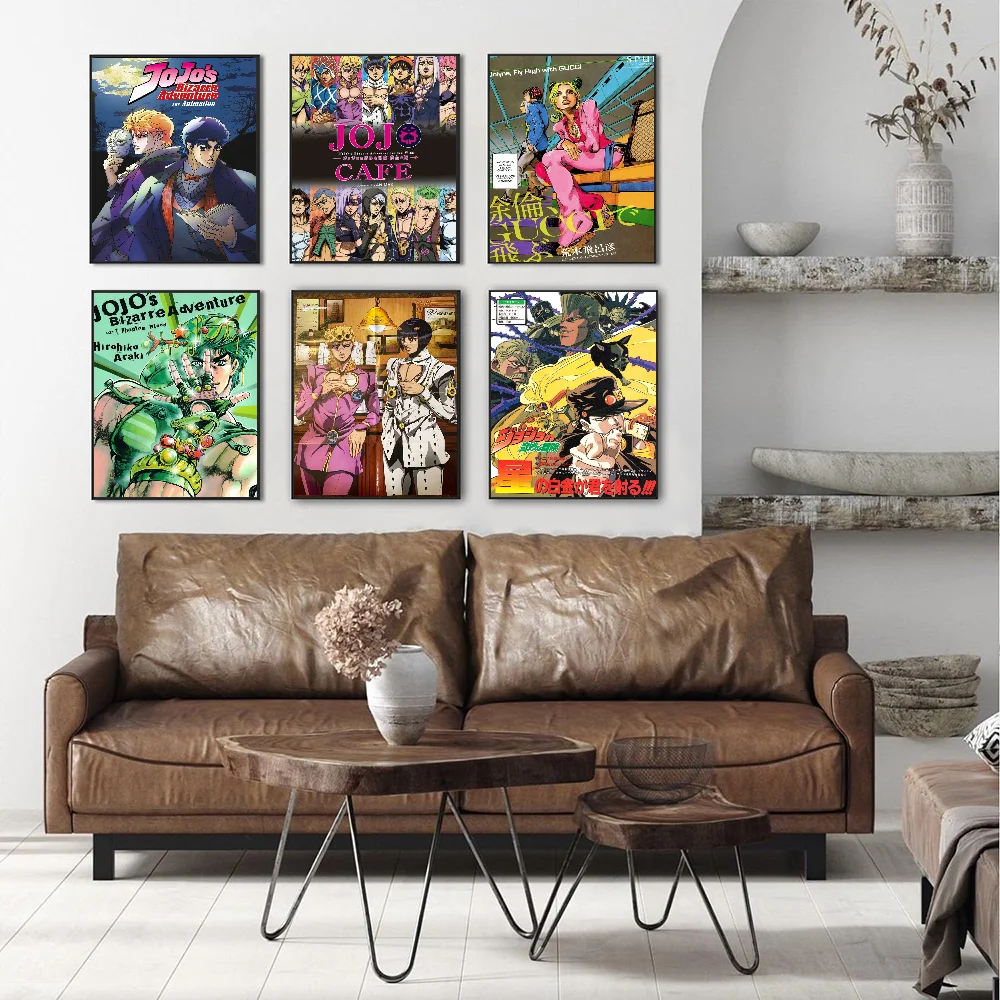 Anime JoJo\'s Bizarre Adventure Vintage Posters Sticky Vintage Room Home Bar Cafe Decor Kawaii Room Decor