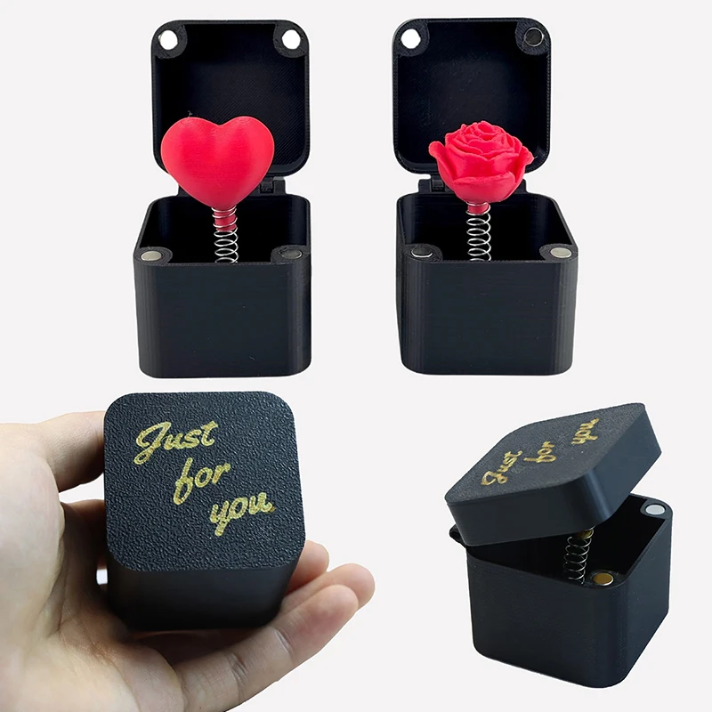 Roses And Heart In In The Box Funny Prank Party Toys Craft Surprise Gift Box Home Desk Decoration Birthday Valentine's Day Gift