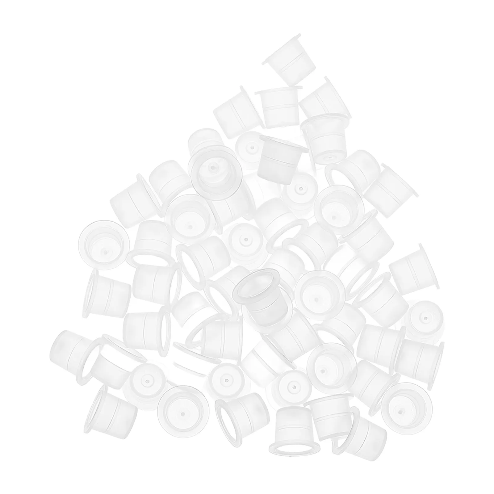100Pcs Color Ink Cups Transparent Disposable Tattoo Supplies Pigment Containers for Eyelash Eyebrow Tattooing