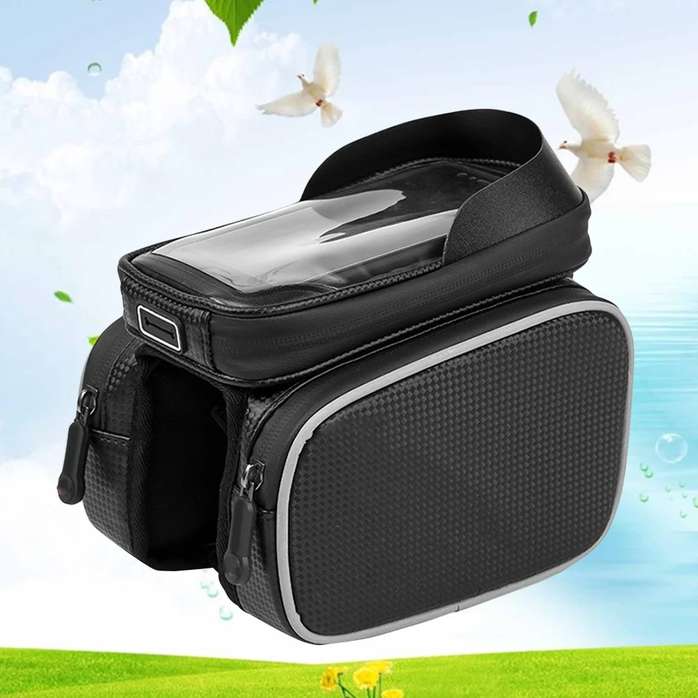 

Cycling Bike Handlebar Bag Black for 6.2 Inch Phone High Sensitivity Phone Mount Holder Lightweight Durable