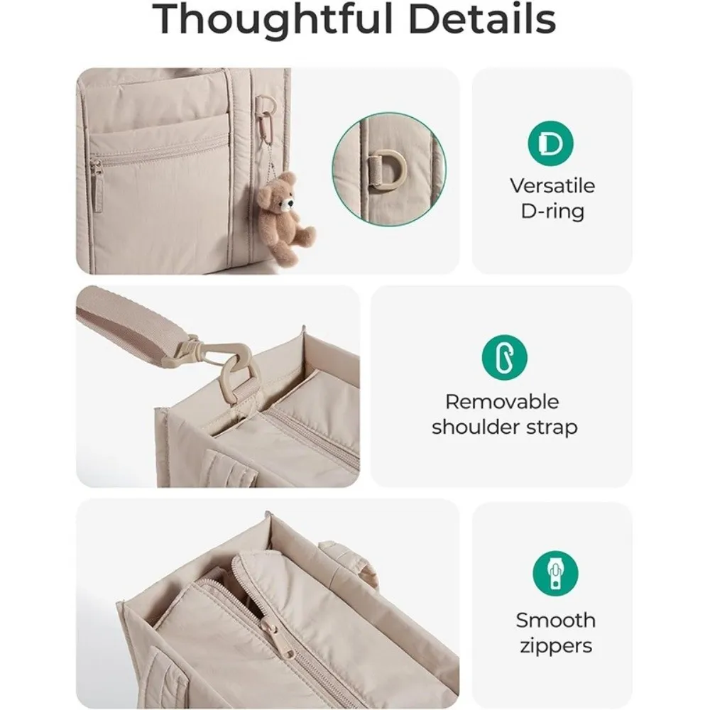 Nylon Puffer Tote Bag for Women Large Capacity Multiple Pockets Quilted Crossbody Bag Lightweight Casual Commuting Bags - view 6