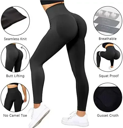 2022 Seamless Knitted Fitness GYM Pants Women\'s High Waist and Hips Tight Peach Buttocks High Waist Nude Yoga Pants