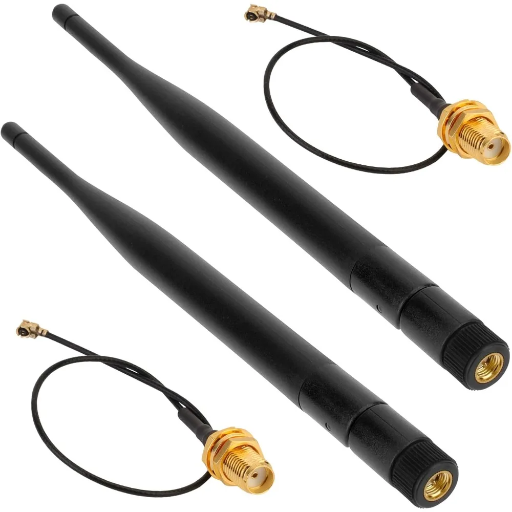 2 Pack 868MHz 915MHz LORA Antenna 6dBi Gain Omni GSM Antenna SMA Male Connector + 15cm RF Antenna Adapter Cable