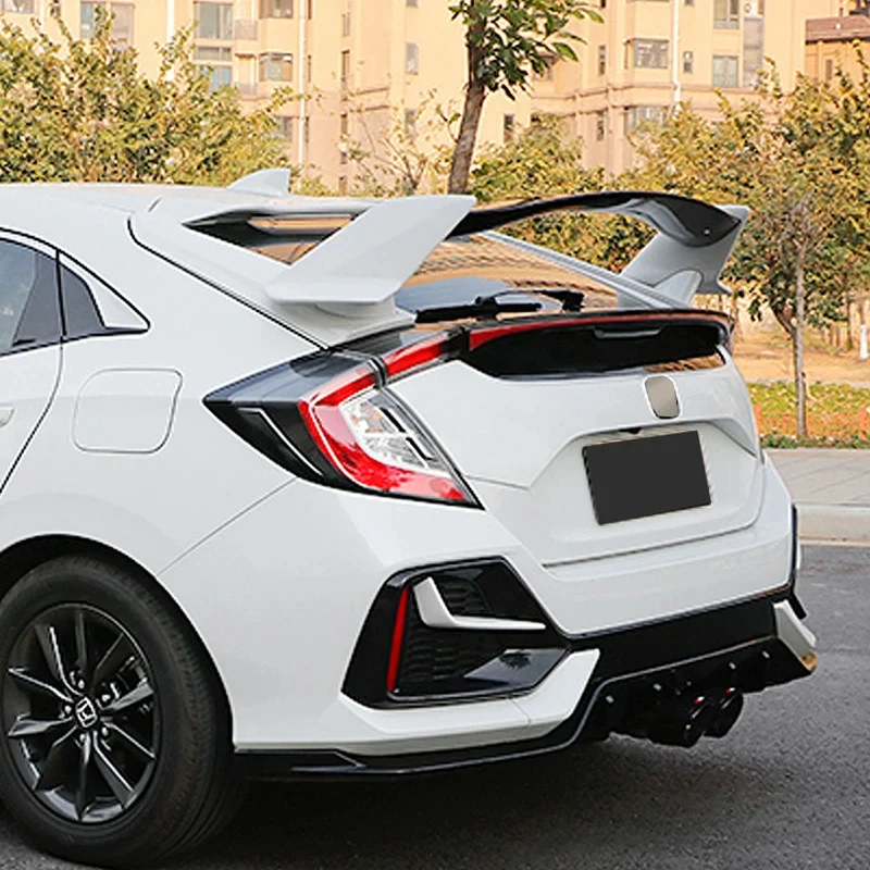 High Quality Type R Style Large Rear Roof Spoiler Tail Lip Modification Accessories 10th Gen Hatchback 2018-2021 view 2