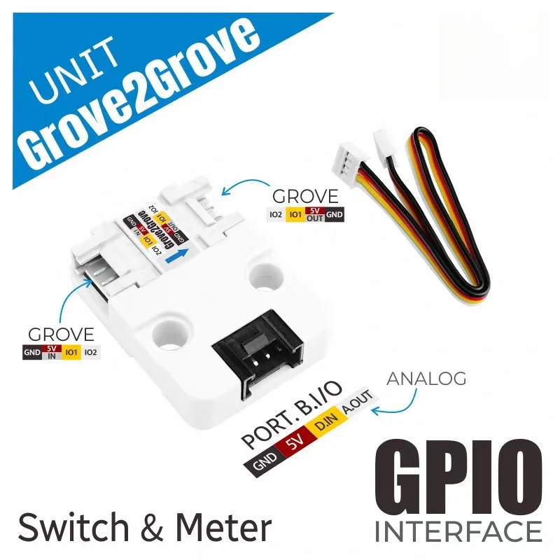 Official M5Stack Grove2Grove Extension Control Unit On/Off Control 0-1000mA Current Measurement