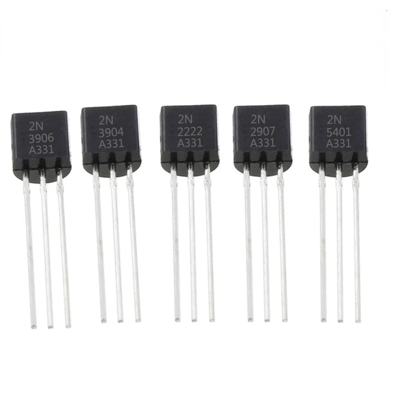 50PCS Transistor 2N2222 2N2907 2N3904 2N3906 2N5401 2N5551 TO-92 Triode Transistors Kit NPN New