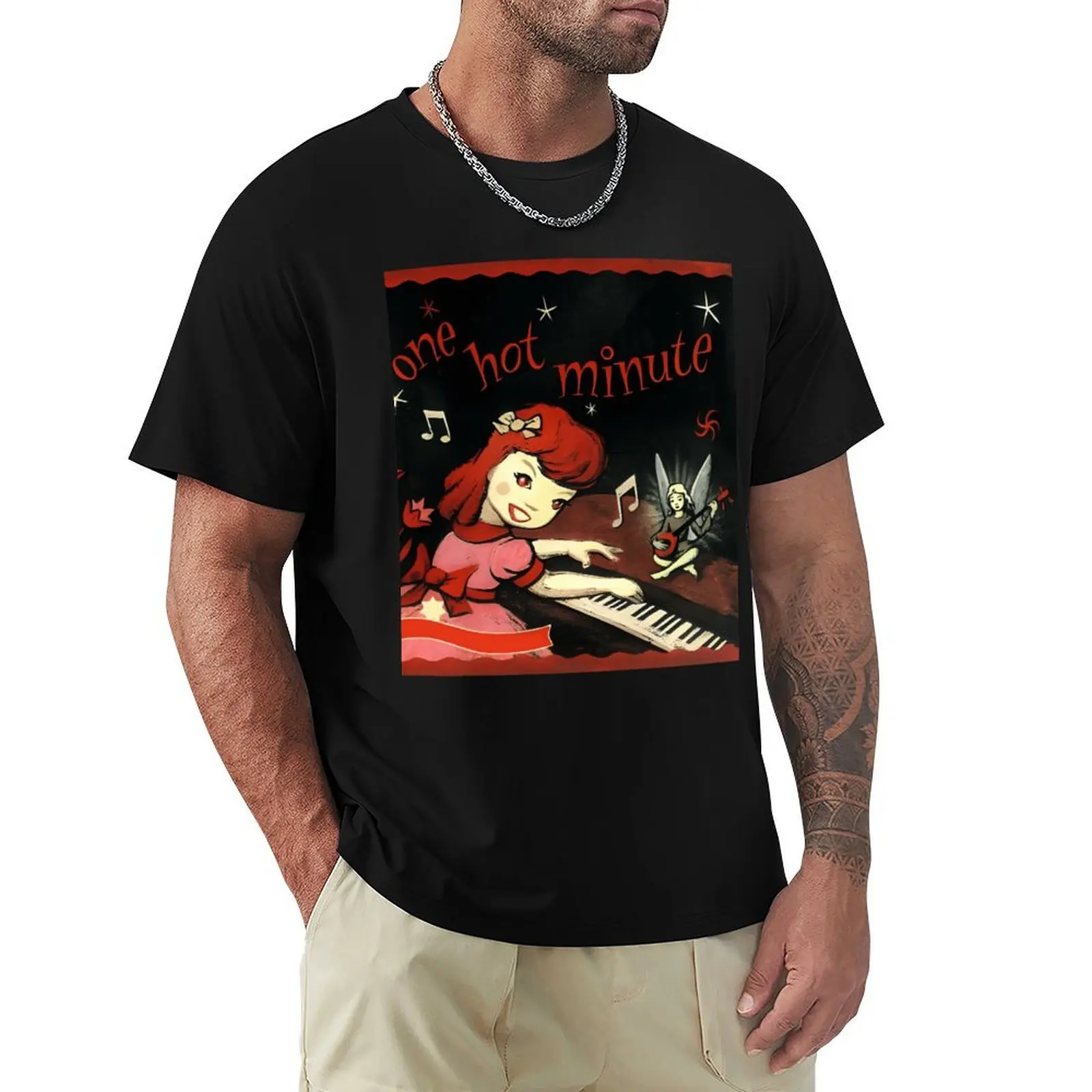 One Hot Minute album baby playing the piano T-Shirt Plus Size Summer Short Sleeve T-Shirt