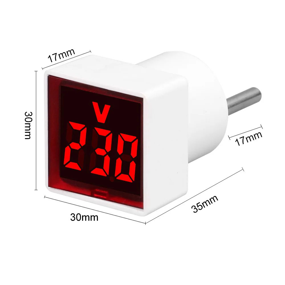 European Standard Plug Voltmeter Voltage Tester LED Display Volt Wall Flat Measuring Socket Monitors AC 220V EU Type