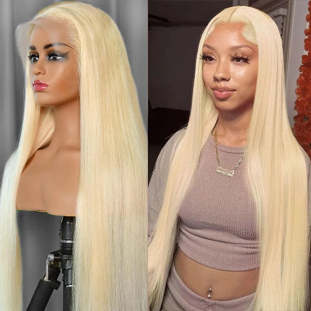 HD Transparent 613 Blonde Straight 36 Inch 13x4 13x6 Lace Front Human Hair Wigs For Women Brazilian Lace Frontal Wig PrePlucked