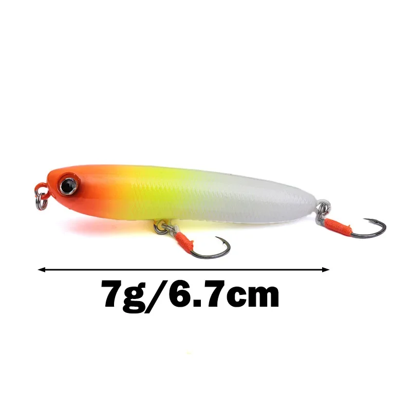 New 7g Mini Wobblers Pencil Floating Isca Artificial Fishing Lure Hard Bait Plastic Crankbait Sea Bass japan Pesca Walk dog image 6