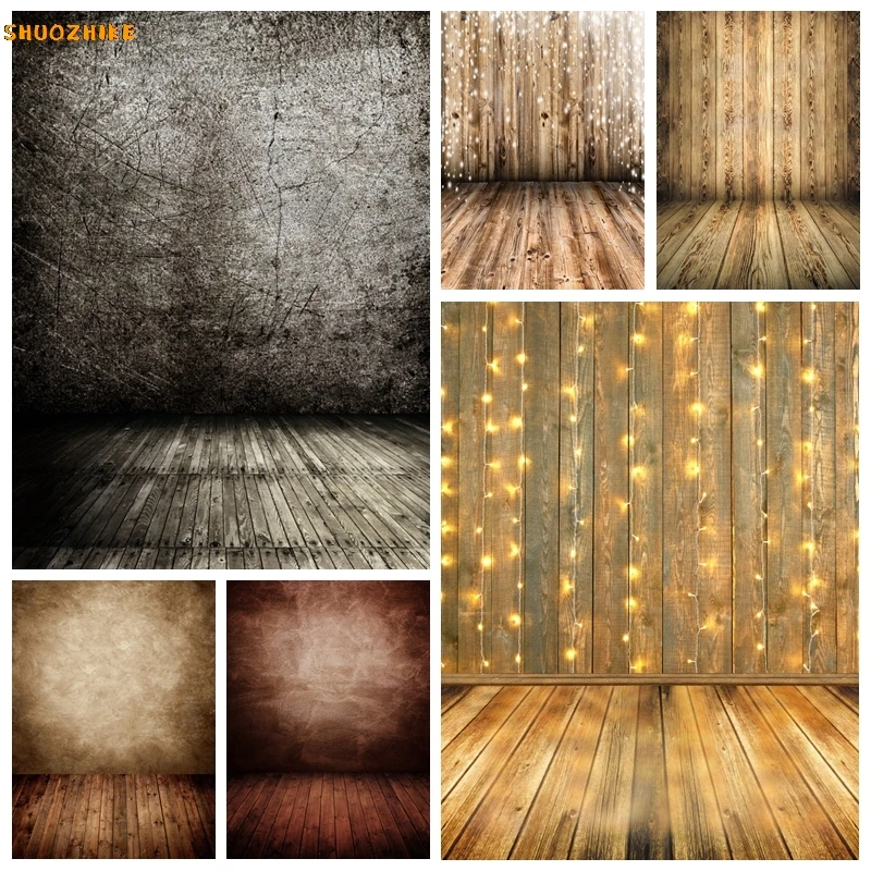 

Vintage White Wooden Wall Photography Backdrop Gray Brown Wood Photo Background for Kids Adult Portrait Photo Studio Props