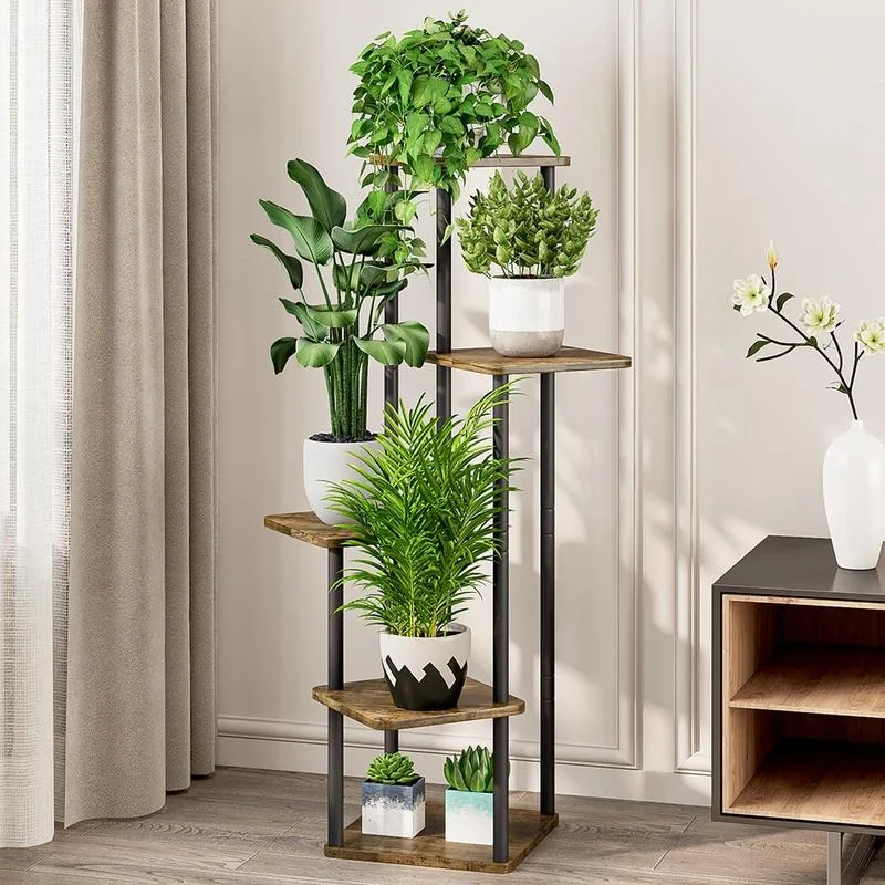 

5 Tier Plant Stand Metal Flower Shelf Indoor for Multiple Plants Corner Tall Flower Holders for Patio Garden Living Room Balcony