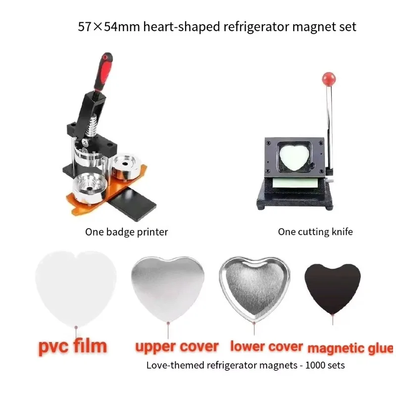 

【Best-selling】San-Tech CE Certified 57*54mm Heart-shape Refrigerator Sticker Magnet Press Machine Paper Cutter Bearing Core Comp