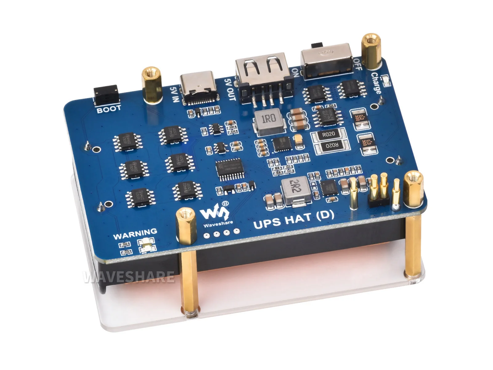 

UPS HAT (D) for Raspberry Pi, Supports 21700 Li battery (NOT included), 5V Uninterruptible Power Supply, Pogo Pins Connector