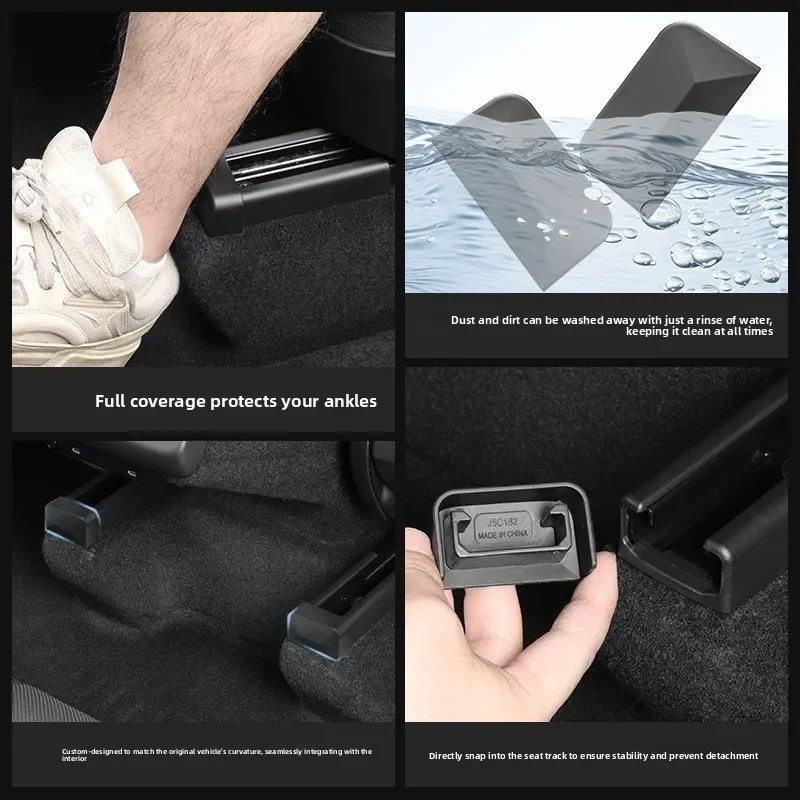 For Tesla Model3 Anti-Kick Seat Rail Cover Highland Model Y Juniper Track End Caps Track Protector Anti-Dust Anti-Kick Accessory