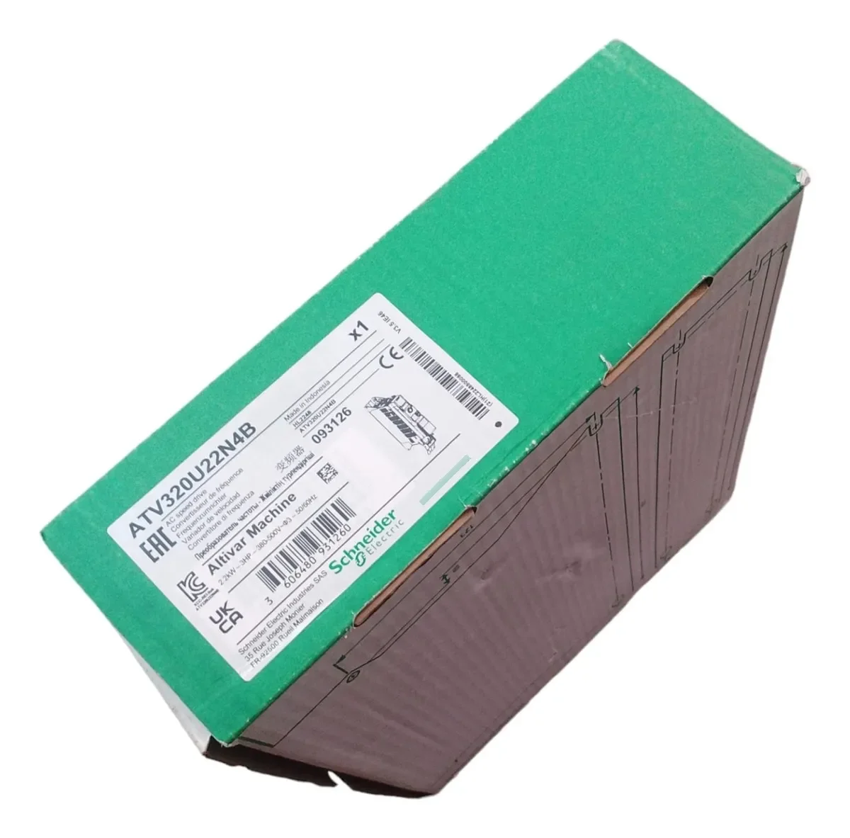 ATV320U22N4B ATV-320U22N4B variable speed drive, Altivar Machine ATV320, 2.2kW, 380 to 500V, 3 phases, book