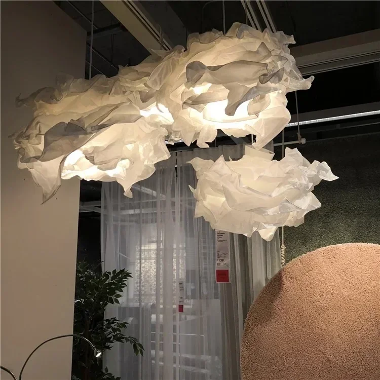 Modern Simple Nordic European Cloud Chandelier Shopping Mall Hotel Bridal Shop Theme Homestay Exhibition Paper Lampshade